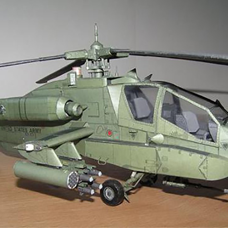 Mô Hình Máy Bay Trực Thăng 3d Tự Làm 53cm Ah-64A Apache