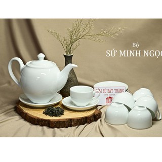 ấm chén bát tràng 🍀 𝗙𝗥𝗘𝗘 𝗦𝗛𝗜𝗣 🍀 Bộ Ấm chén sứ Bát Tràng Minh Ngọc Gốm sứ cao cấp - Ấm chén đẹp độc đáo
