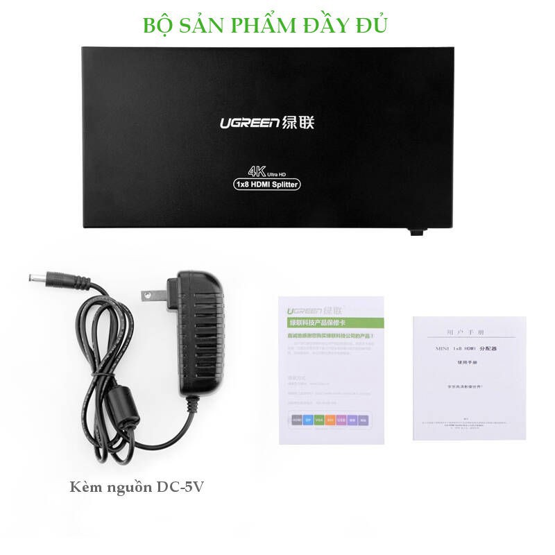 Bộ chia HDMI 1 ra 8 chính hãng Ugreen 40203 [Free ship]