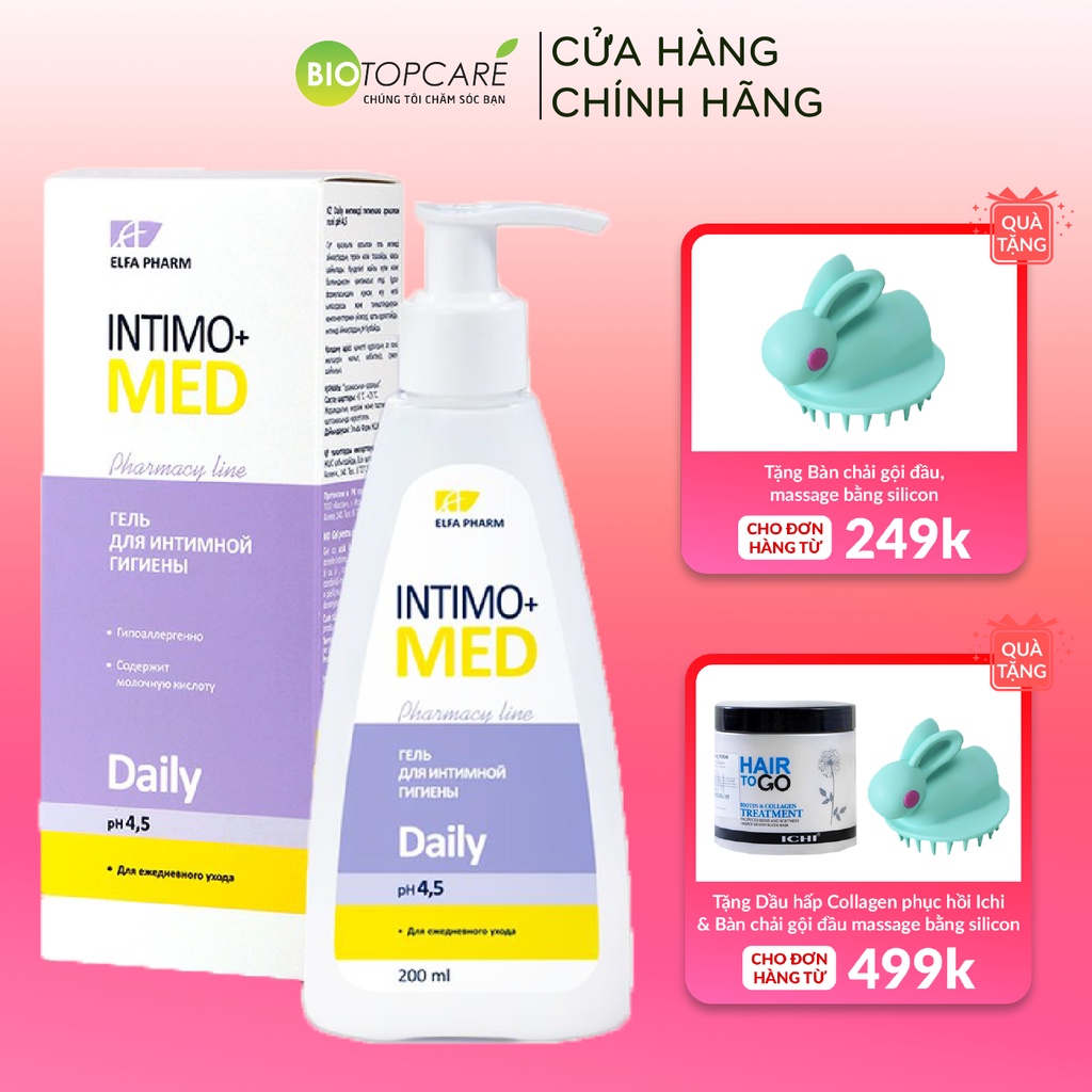 Dung Dịch Vệ Sinh Phụ Nữ Elfa Pharm Intimo+Med DAILY 200ml Dùng Hàng Ngày - TN077