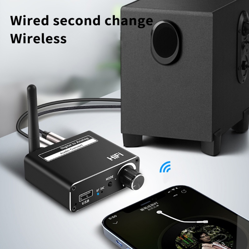 Bộ chuyển đổi âm thanh bluetooth 5.0 cổng 3.5mm r / l cho hdtv tv box bộ giải mã dac
