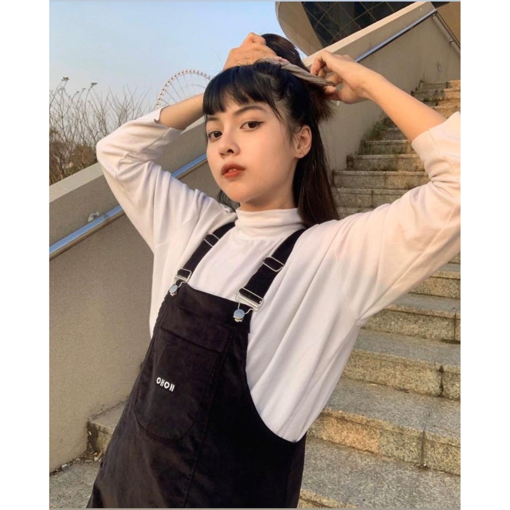 ĐẦM YẾM OH OH KAKI DÁNG SUÔNG VINTAGE UNISEX | BigBuy360 - bigbuy360.vn