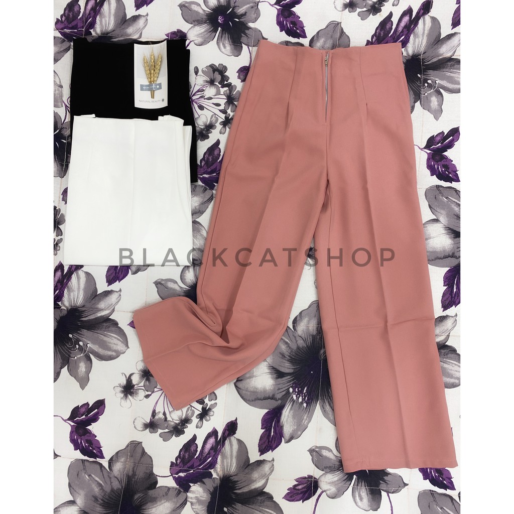 Quần Ống Rộng Cạp Liền Khóa Ulzzang,Quần tây, ống suông lên dáng và dấu khuyết điểm  QR05[Hình Thật] | BigBuy360 - bigbuy360.vn