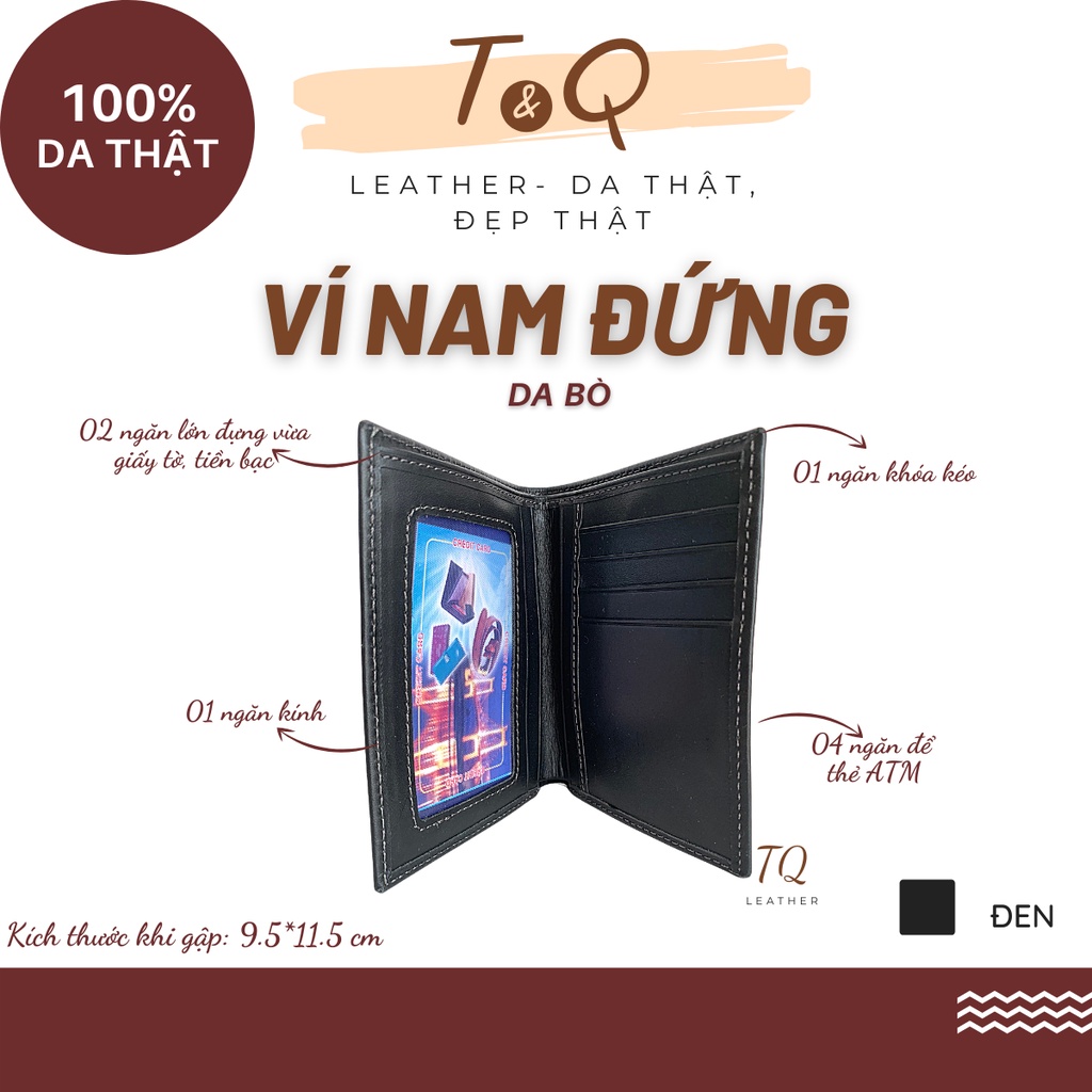 Ví Da Bò Thật 100%, Mềm Mại, Rộng Rãi, Kiểu Dáng Basic Phù Hợp Các Anh Ưa Thích Sự Tối Giản - T&amp;Q Leather