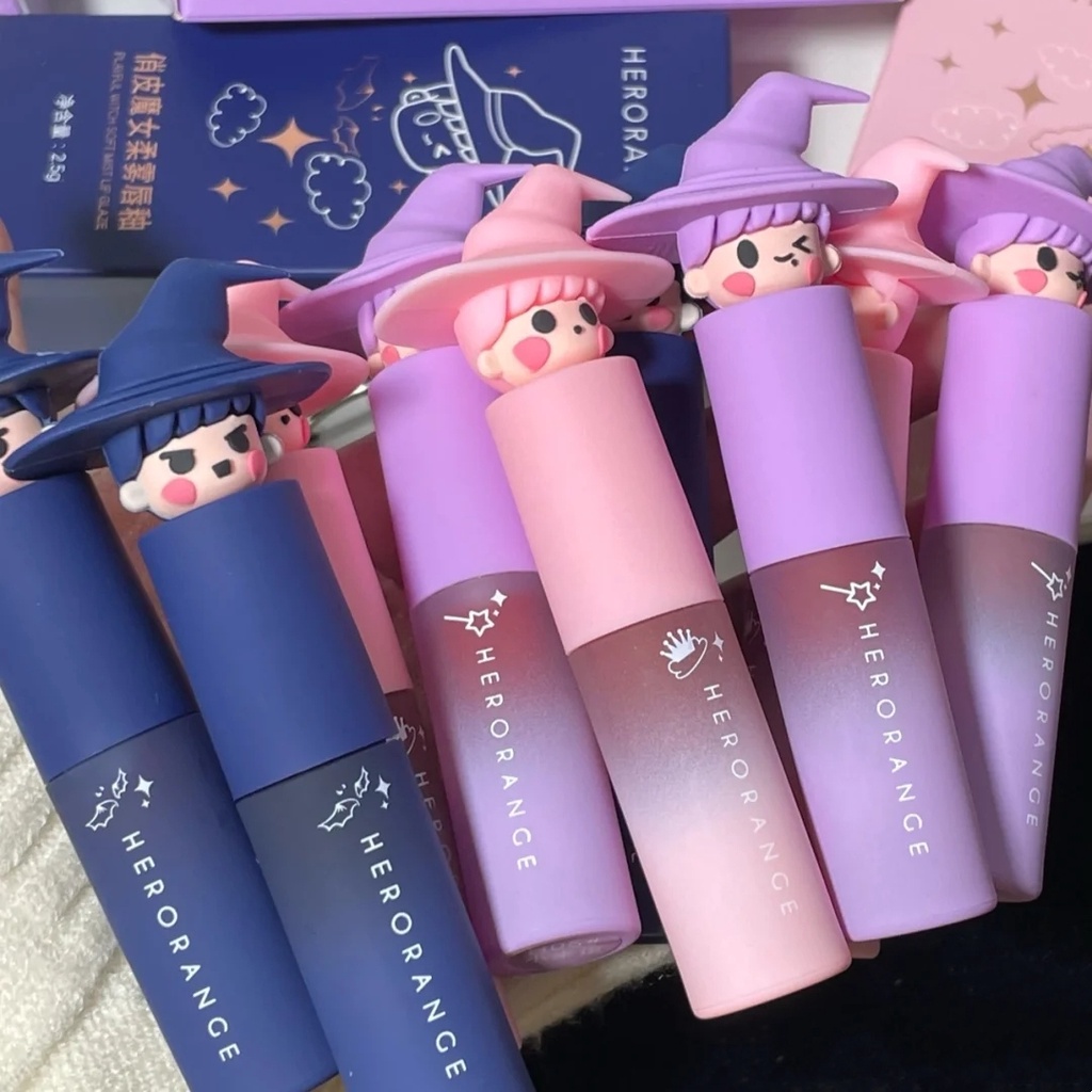 Son kem lì HERORANGE phù thủy nhỏ Playful Witch Soft Mist Lip Glaze căng mọng mịn môi HERO25