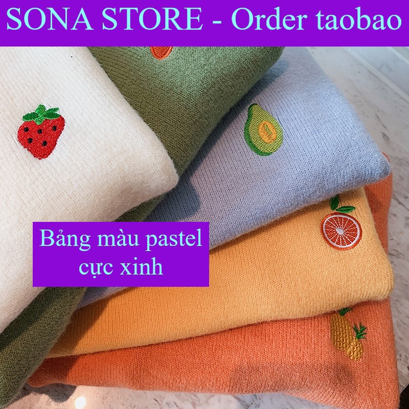Áo len nữ form rộng hàn quốc, Áo len tay dài, Hàng quảng châu cao cấp, Màu pastel, SONA STORE | BigBuy360 - bigbuy360.vn