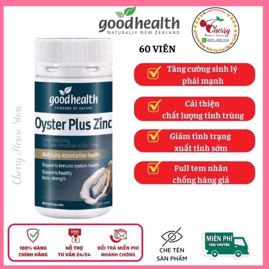 Tinh chất hàu biển Úc Oyster Plus Zinc (60 viên) tăng cường sinh lý & hỗ trợ nam giới