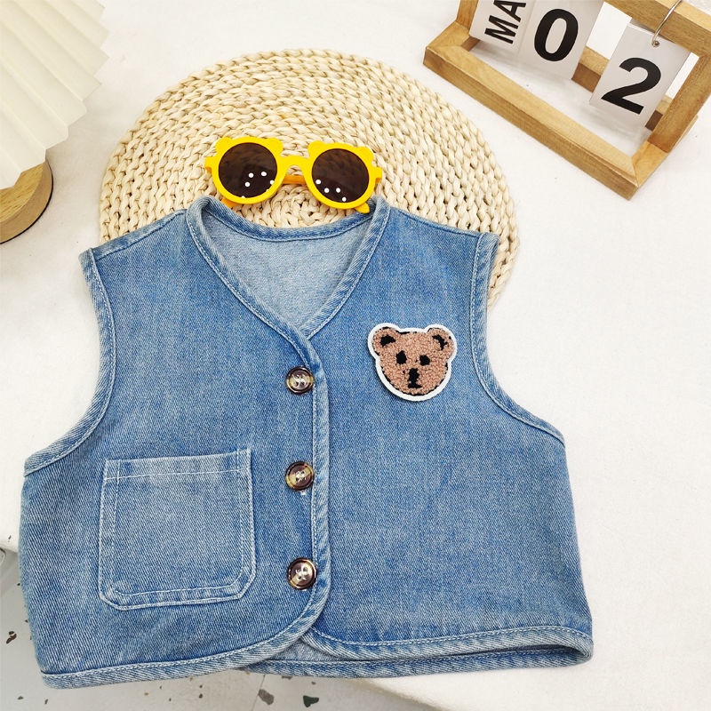 Áo Khoác Denim Sát Nách Phong Cách Nhật Hàn Thời Trang Xuân Thu Mới 2022