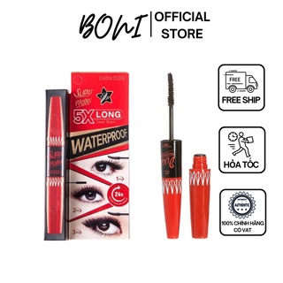 Chuốt mi Mascara supper model 5X long deep black - giúp mi siều dài, cong ,bền màu, chống nước [Hàng chuẩn Thái]