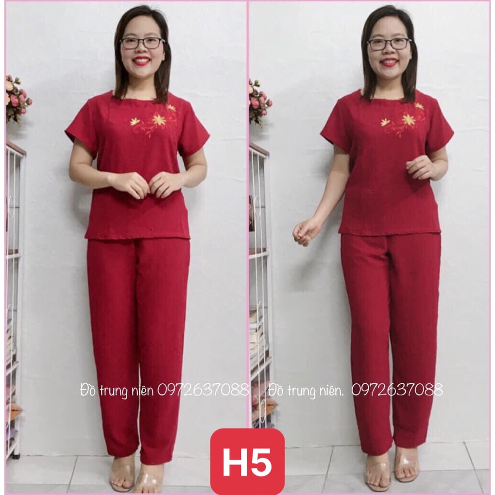 Bộ Đồ Trung Niên - Bộ Đồ Chất Đũi Quần dài ống côn Trung niên
