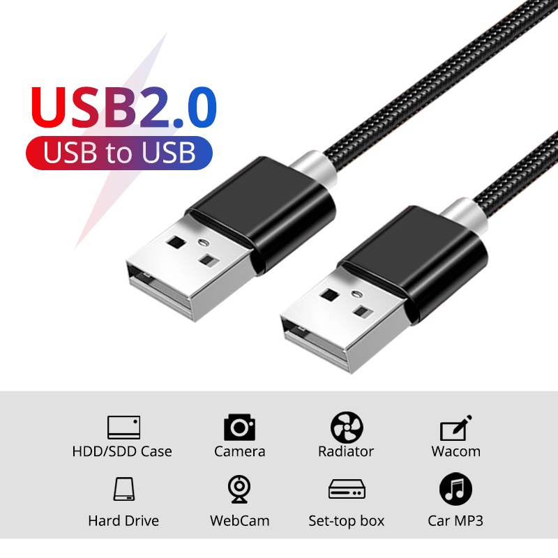 Dây cáp HdoorLink Male sang Male USB 2.0 chuyển đổi dữ liệu tốc độ cao dài 1M dành cho máy tính Laptop