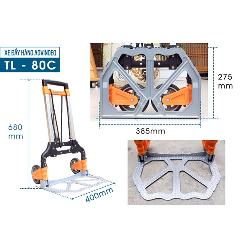 Xe đẩy hàng 2 bánh rút gọn ADVINDEQ TL-80C
