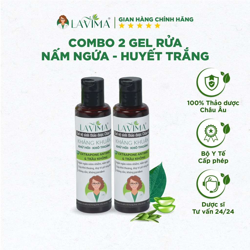 [COMBO 2 RỬA- TẶNG 1 TUÝP ] Dung dịch vệ sinh LAVIMA- 100% thảo dược Châu Âu