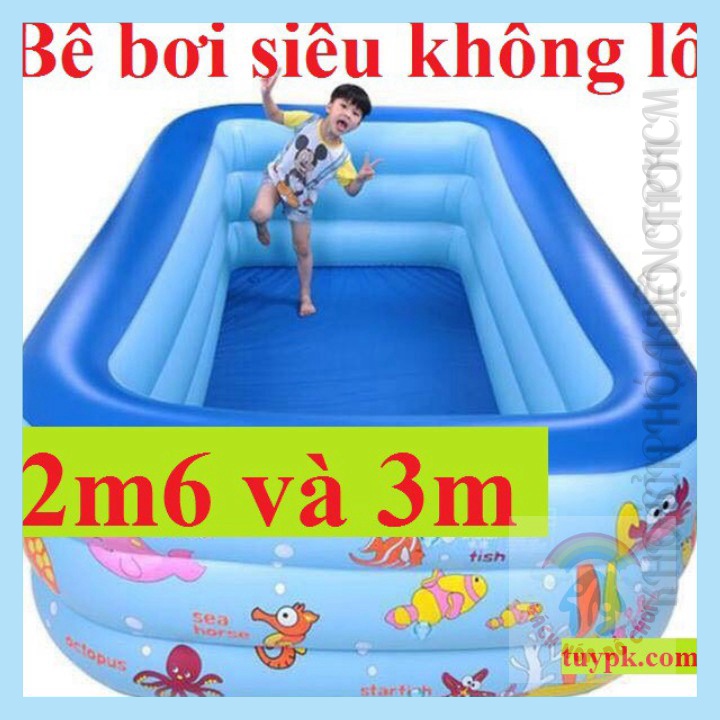 Bể bơi cho bé 𝑭𝑹𝑬𝑬𝑺𝑯𝑰𝑷 Mẫu siêu to 2m6-3 tầng, 3m-3 tầng TẶNG BỘ VÁ PHAO