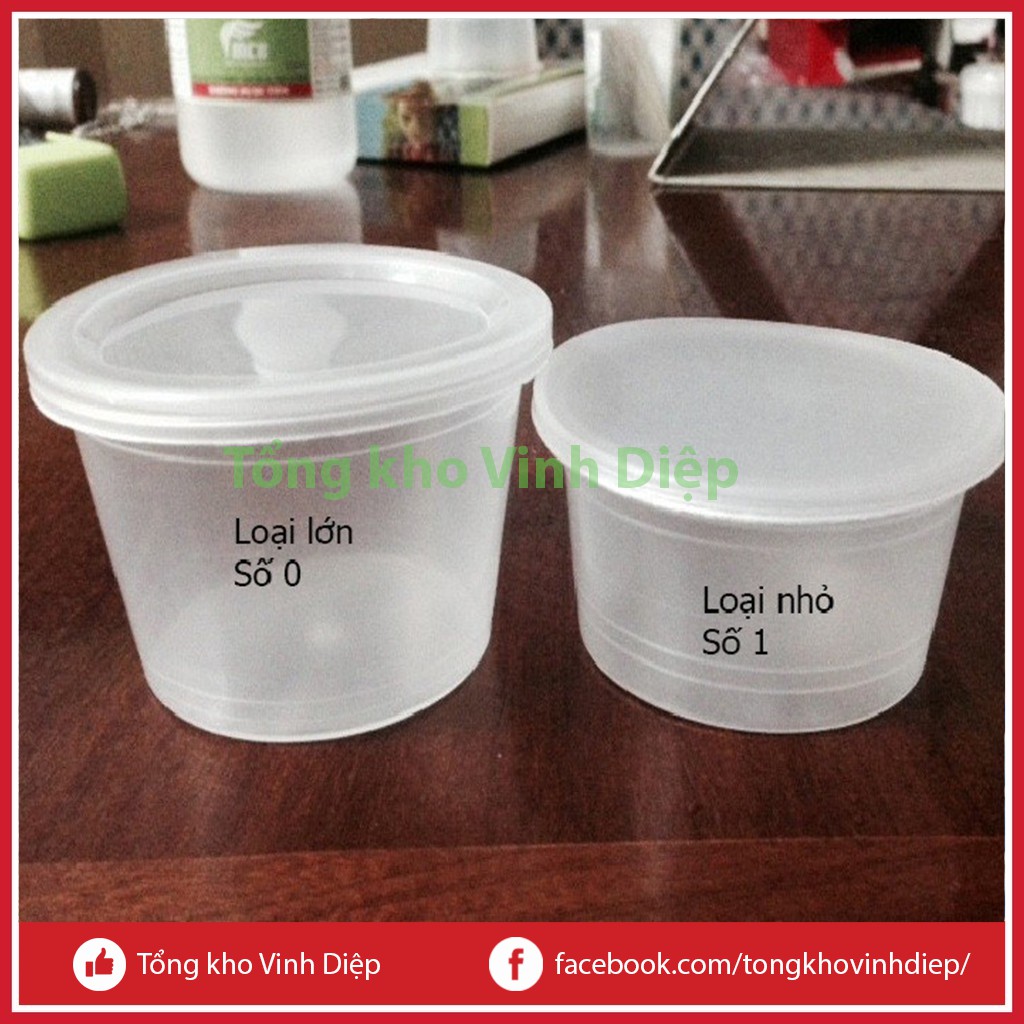 50 hộp cốc hũ nhựa khuôn làm bánh flan, caramen, thạch rau câu, sữa chua hoặc đựng slime