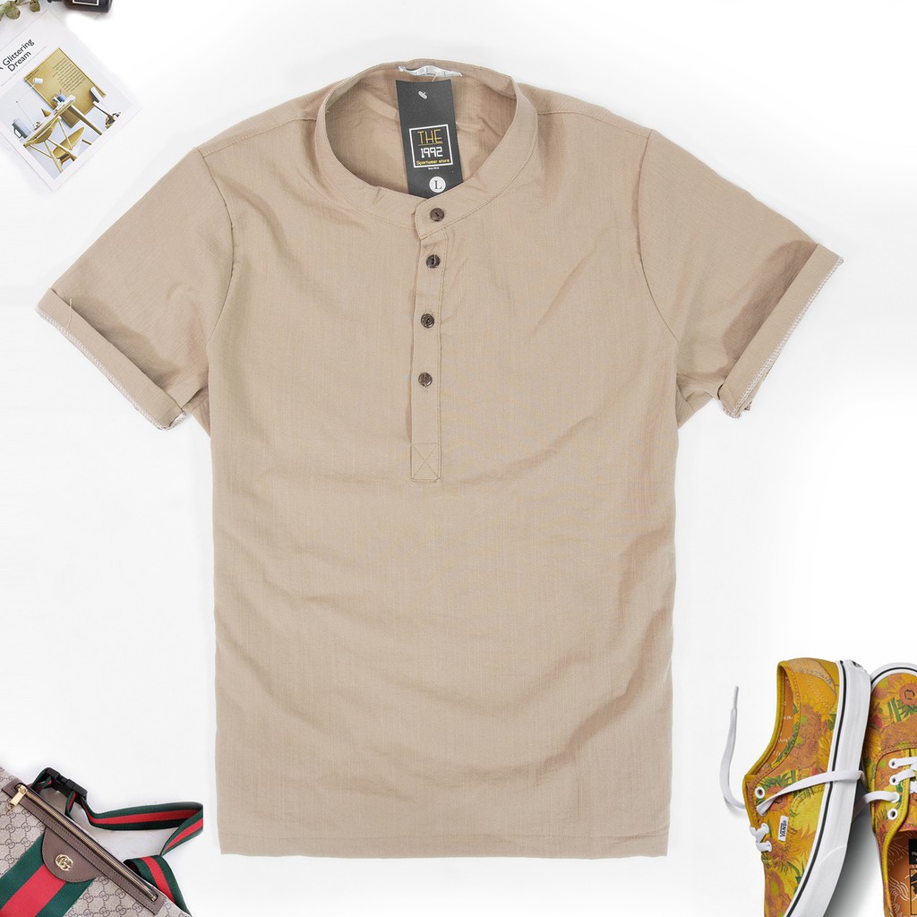 Áo đũi nam chất liệu đũi mềm mát nhẹ thoáng thấm hút mồ hôi tốt hot trend 2021 AD63 | BigBuy360 - bigbuy360.vn