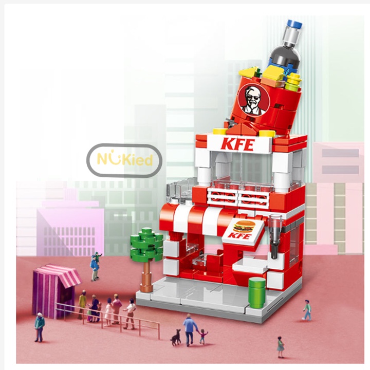Lê go Lắp Ráp Ngôi Nhà Cửa Hàng, Mảnh Ghép Mini, Xếp Hình Xây Dựng, Lê go đồ chơi tư duy cho bé từ 6 tuổi