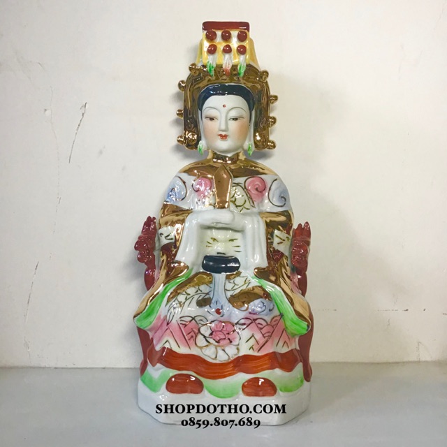 Tượng Thiên Hậu Thánh Mẫu Ngồi Cao 31Cm