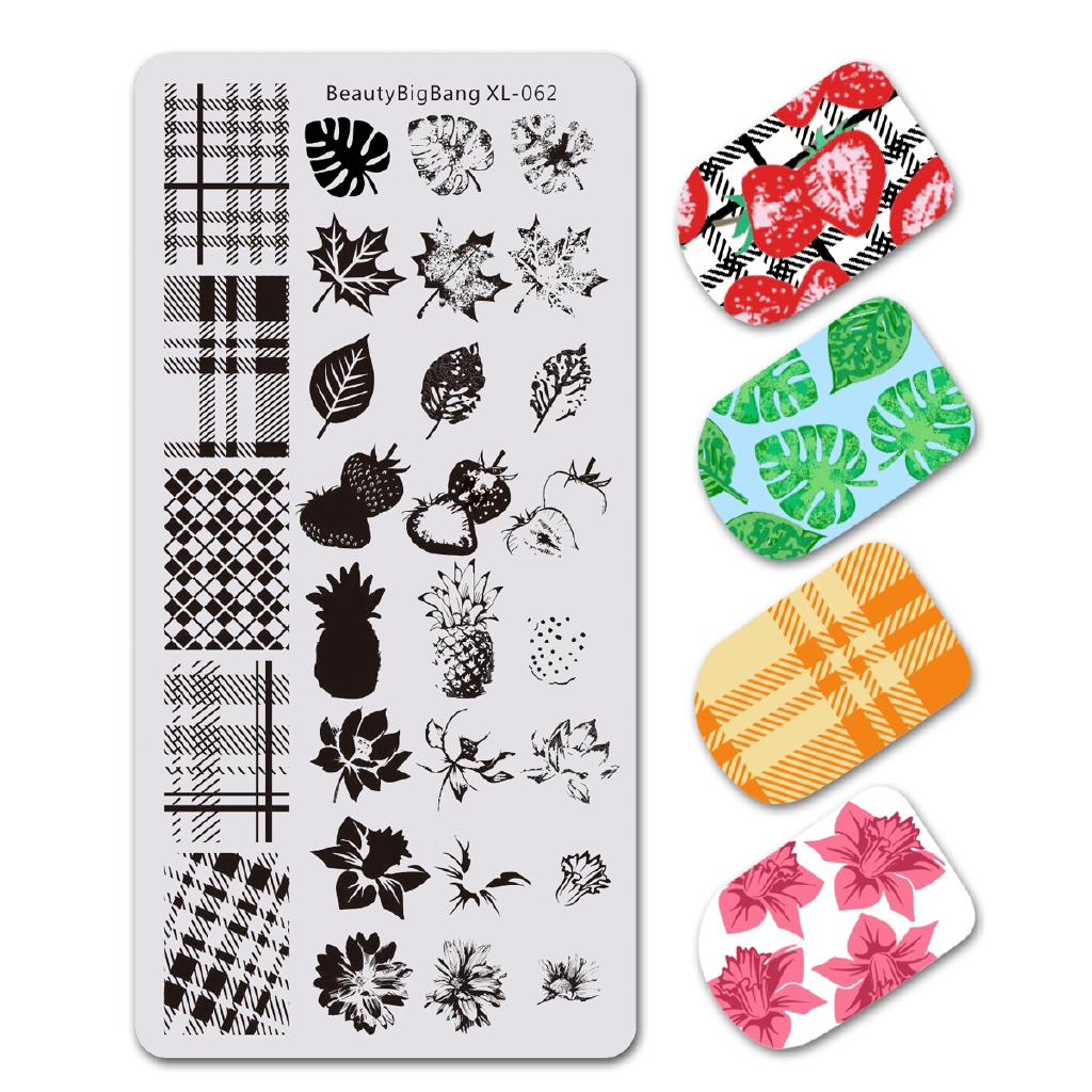 [Hàng mới về] Bộ khuôn in trang trí móng họa tiết hoa lá tự nhiên