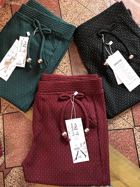 Quần cotton chấm bi 9 tấc
