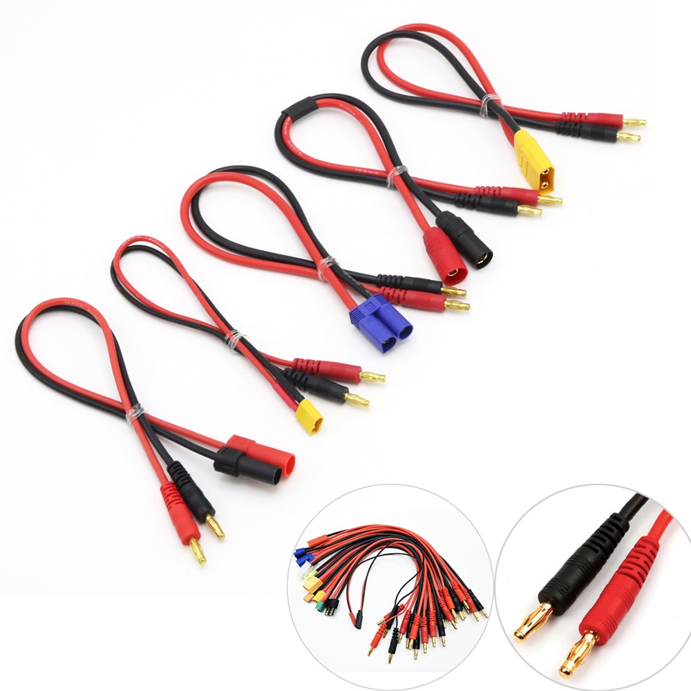 Dây Cáp Sạc Imax B6 4.0mm Phích Cắm Chữ T Cho Rc Lipo Batte EC3 EC5 XT30 XT60 XT90 MPX TRX AS150 30CM