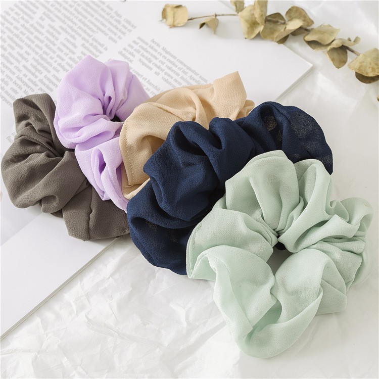 Crunchies - dây buộc tóc vải voan màu pastel phong cách Hàn Quốc