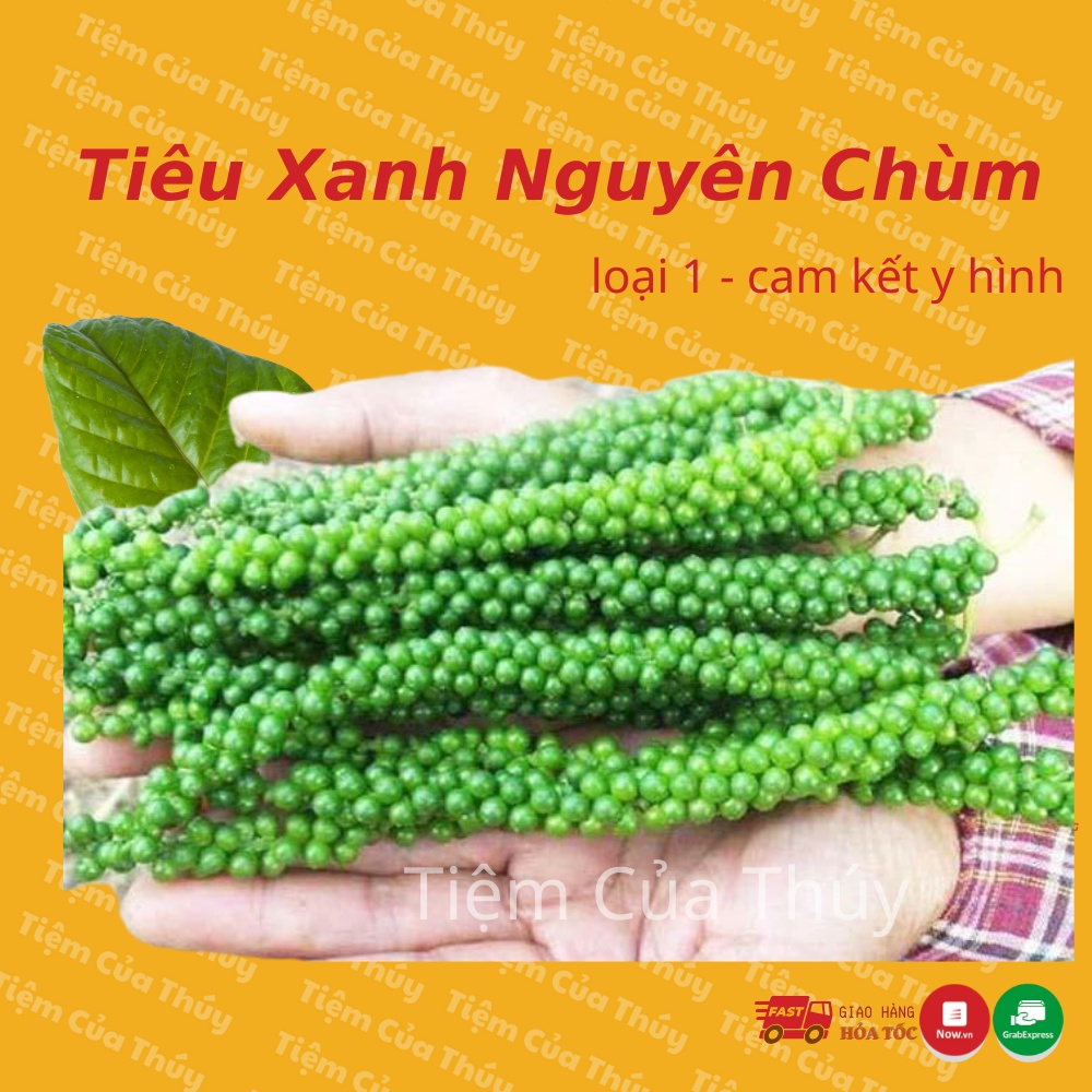 Tiêu xanh nguyên chùm tươi 500gr khách đặt mình mới lấy nên bao tươi, chùm to quả to ngon