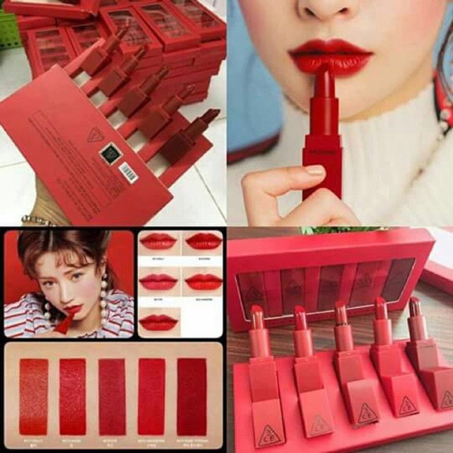 Set son 5 màu tone đỏ size mini