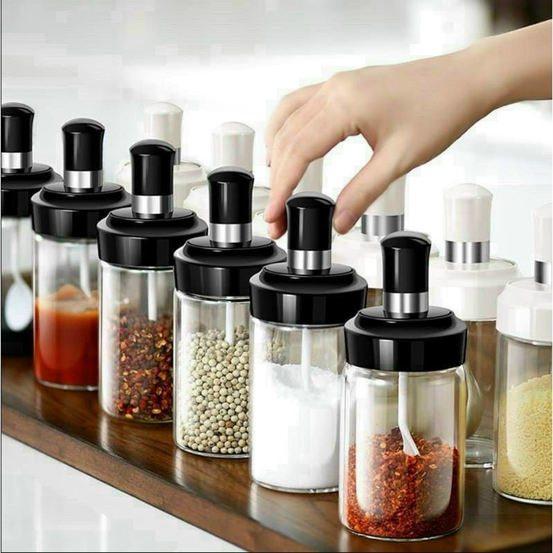 Chai lọ đựng gia vị kèm thìa , Hũ đựng gia vị kèm muỗng tiện dụng cho nhà bếp