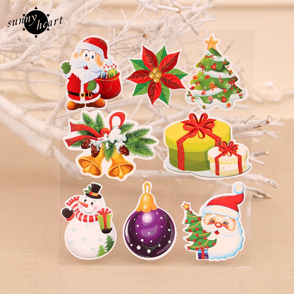 Set 8 Sticker Dán Tủ Lạnh Hình Người Tuyết Hoạt Hình Dễ Thương