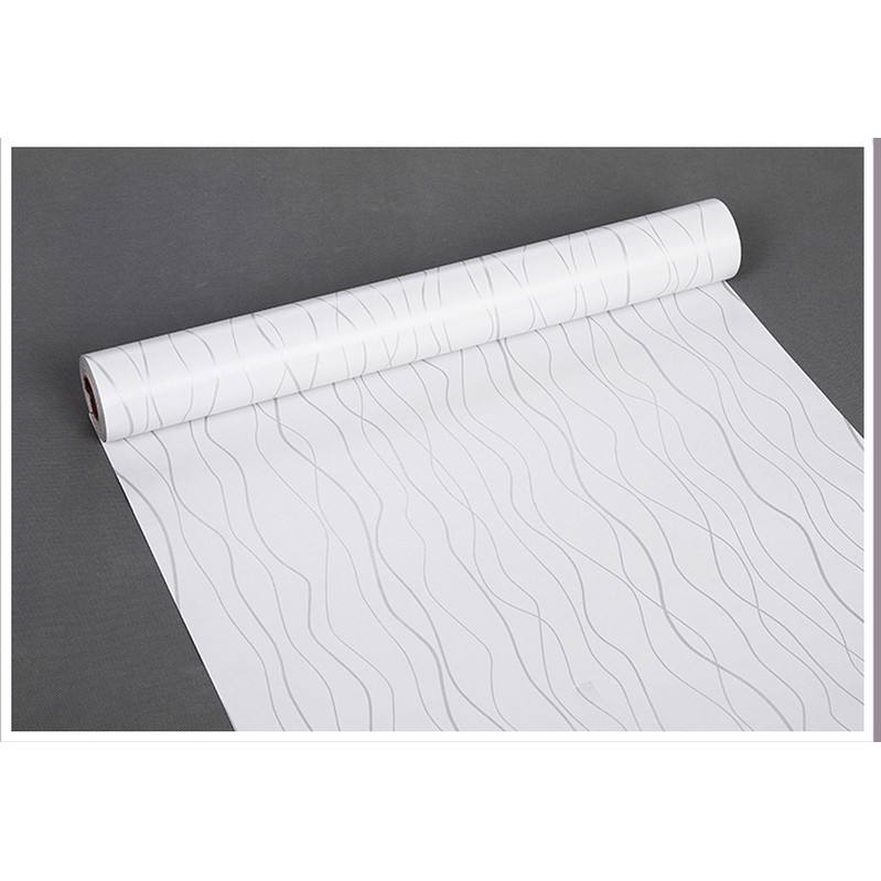 Cuộn 10m giấy dán tường vân trắng khổ rộng 45cm