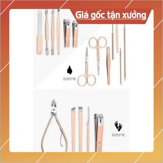 Bộ bấm móng chăm sóc móng kèm lặn mụn, lấy ráy tai 18 món inox