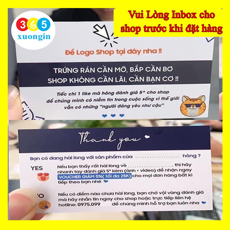 In Card Cảm Ơn Theo Yêu Cầu - Thẻ Cảm Ơn Dành Cho Các Shop