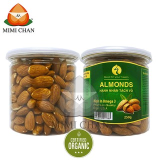 Hạnh Nhân Tách Vỏ Hàng Mỹ Nguyên Vị - Hộp 250gr, Loại Đặc Biệt, Tốt Cho Mẹ Và Bé