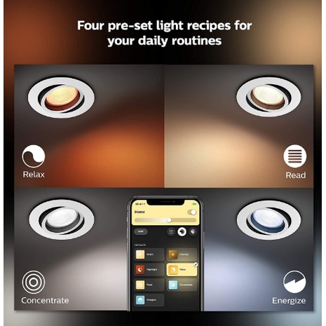 Philips Hue Centura, đèn downlight âm trần cao cấp 16 triệu màu