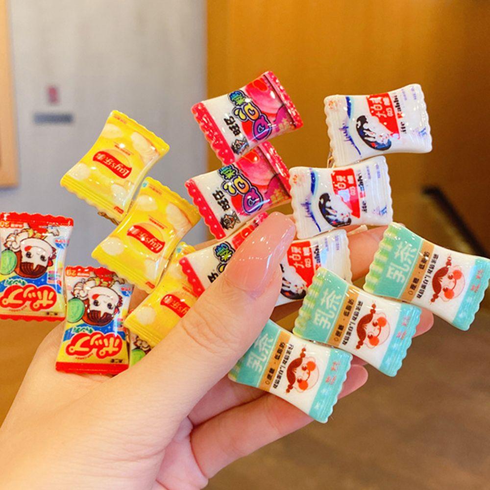 Kẹp Tóc Hình Kẹo Mút Thỏ Trắng Hoạt Hình WMES15H Bằng Nhựa Resin Phong Cách Hàn Quốc Cho Bé