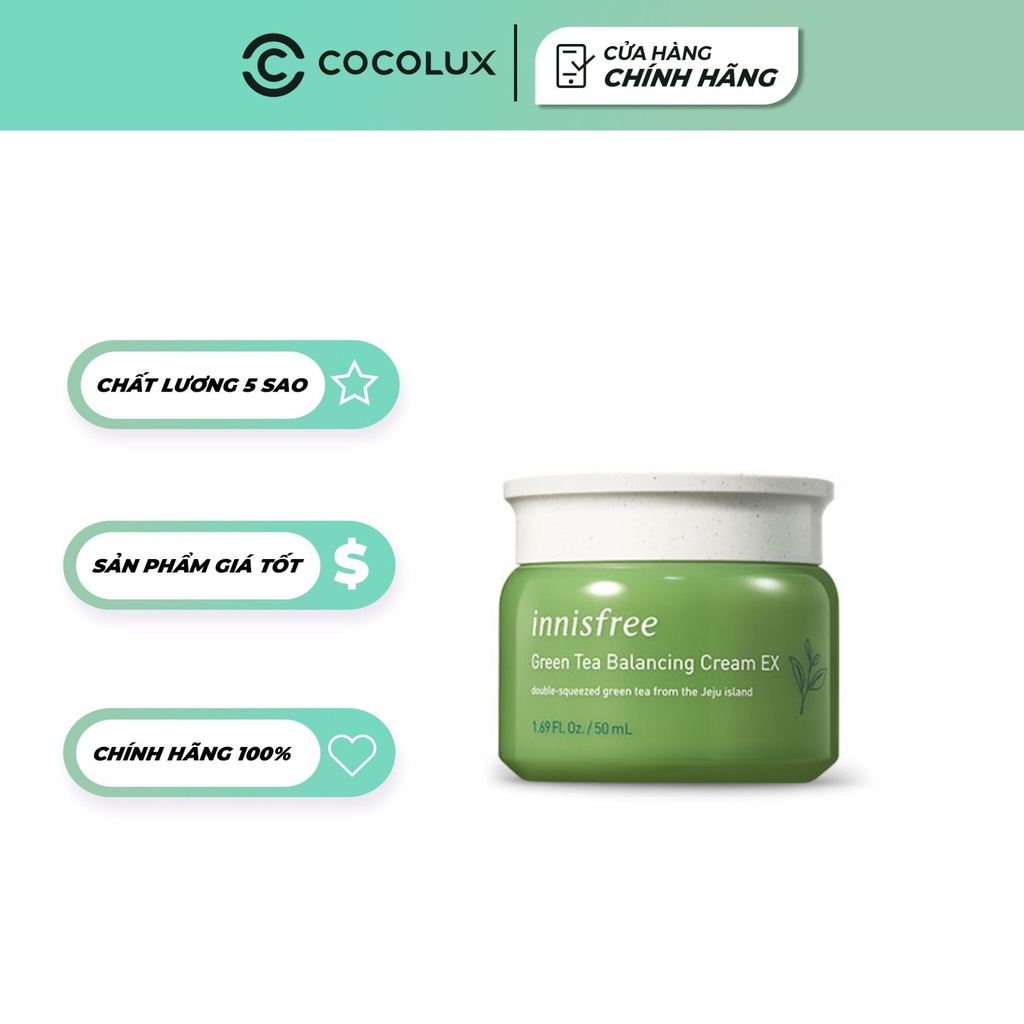 [New] Kem Dưỡng Da Trà Xanh Innisfree Green Tea Balancing Cream EX [Coco Shop]