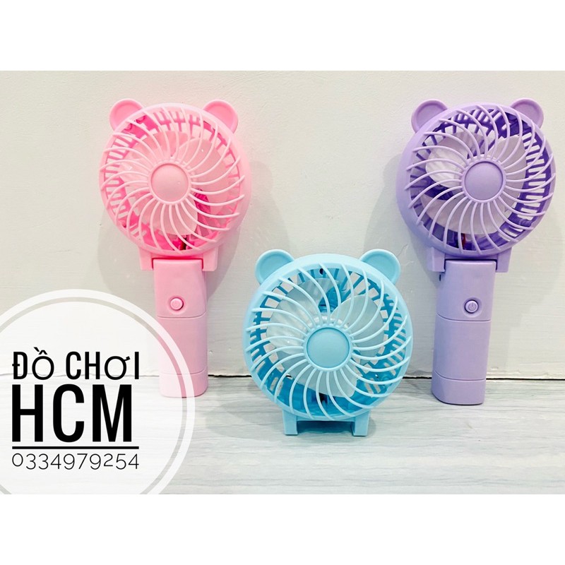 [QUẠT MẠNH CÓ ĐÈN] Quạt mini cầm tay tai thỏ tích điện tiện dụng có đèn dành cho bé sử dụng trong mùa hè nắng nóng | BigBuy360 - bigbuy360.vn