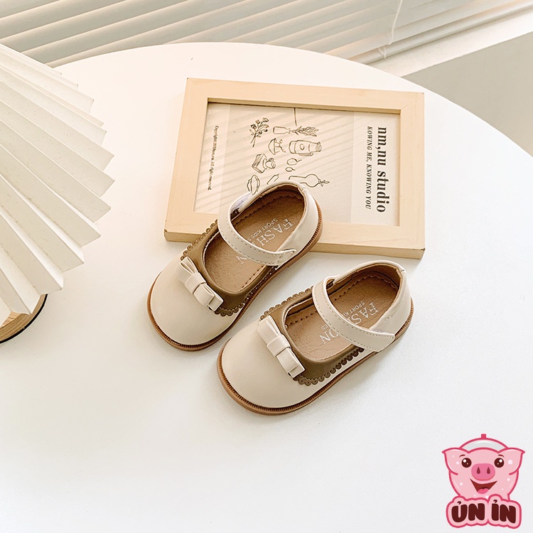Giày bệt cho bé, Giày búp bê chất da PU mềm nhẹ êm chân phối Nơ đáng yêu 2 màu xinh xắn cho bé gái từ 1-5 tuổi YN876
