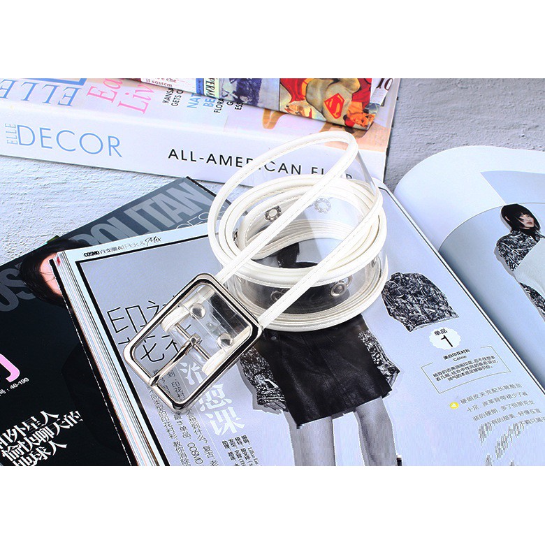 Thắt lưng nữ trong suốt có viền 3cm