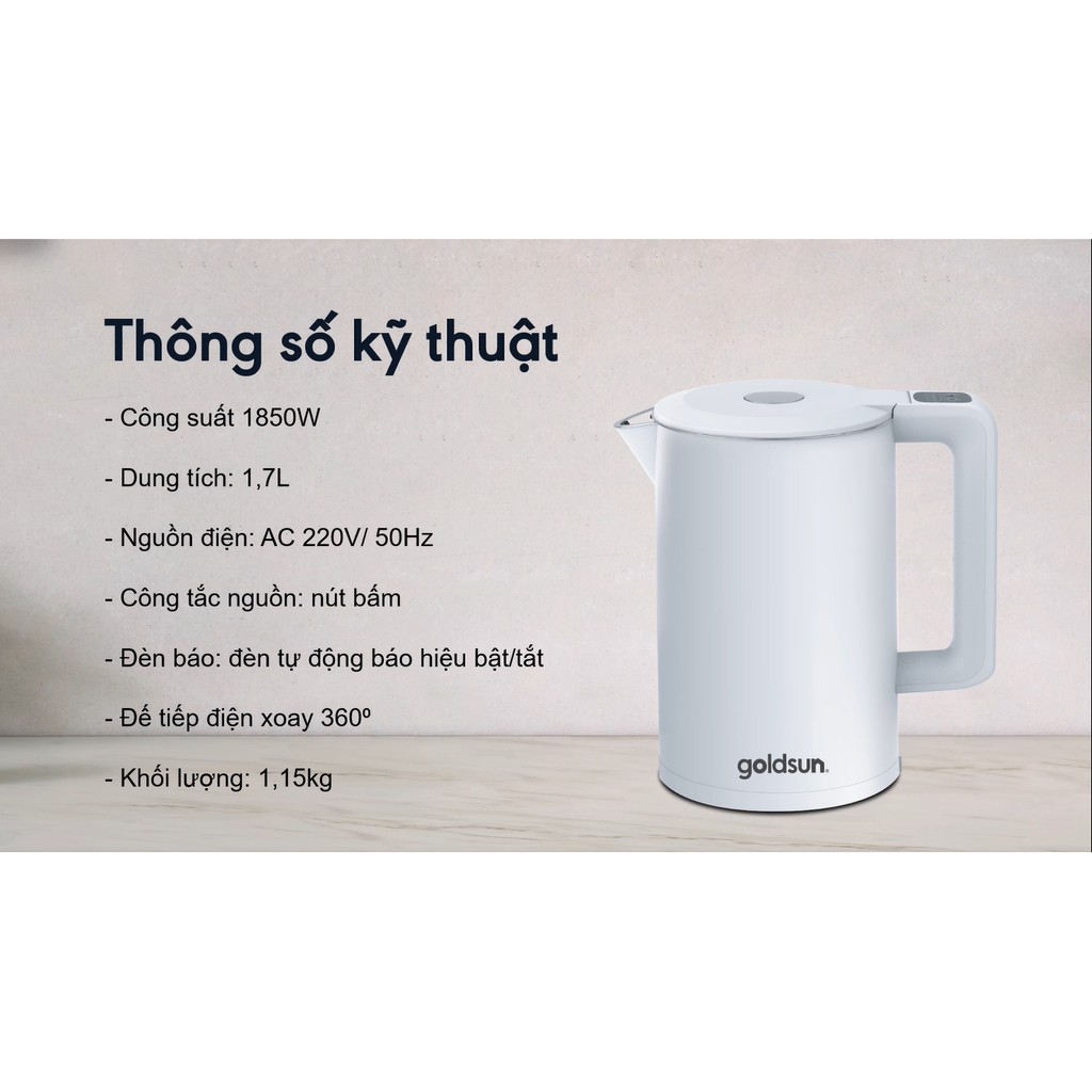 Ấm siêu tốc thông minh giữ nhiệt GKT2642