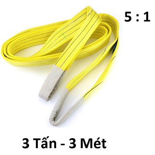 Dây cáp vải cẩu hàng 3 Tấn - bản 75mm - Hệ số 5:1 - 3 Mét
