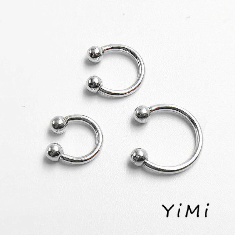 【Siêu rẻ】1 Đôi Khuyên Tai Hình Bán Nguyệt Bằng Thép Không Gỉ unisex