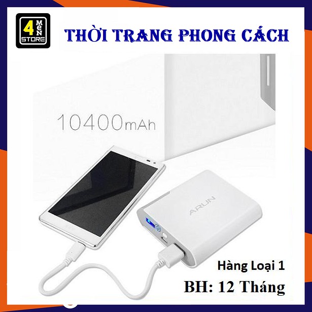 Pin sạc dự phòng ARUN Y40 10400mAh (Trắng) - Loại 1 ⚡Tặng Kèm Cáp Sạc  ⚡