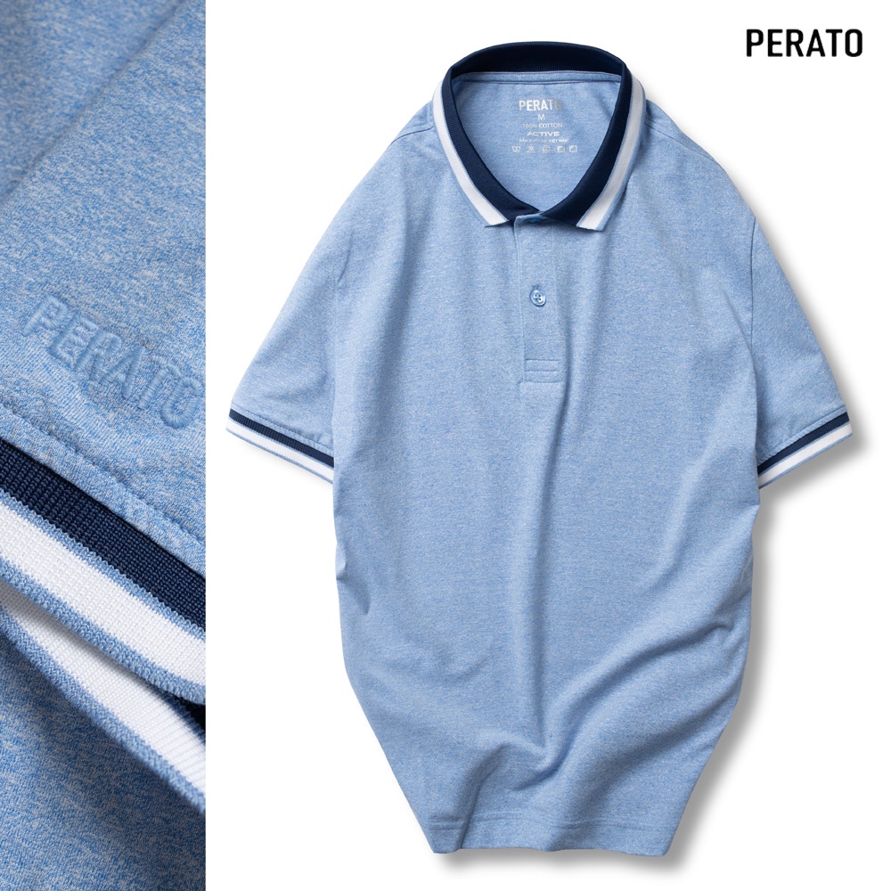 [MUA 2 GIẢM 40K] Áo Thun Polo Nam Ngắn Tay Có Cổ PERATO, Vải Cotton Cao Cấp, Phom Ôm Vừa, Trẻ Trung, Năng Động | BigBuy360 - bigbuy360.vn