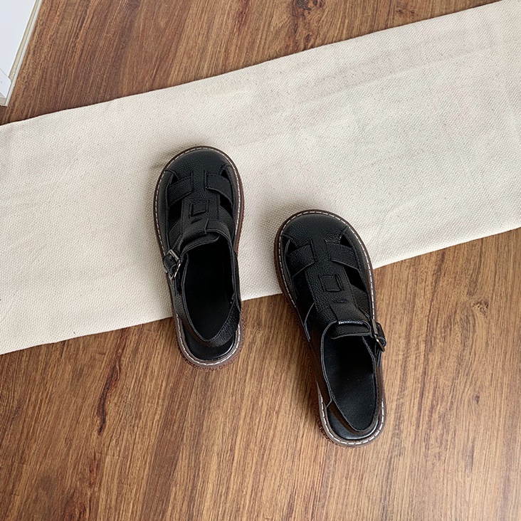 Giày sandal đế cao dày đục lỗ phong cách Mori Nhật Bản dành cho nữ