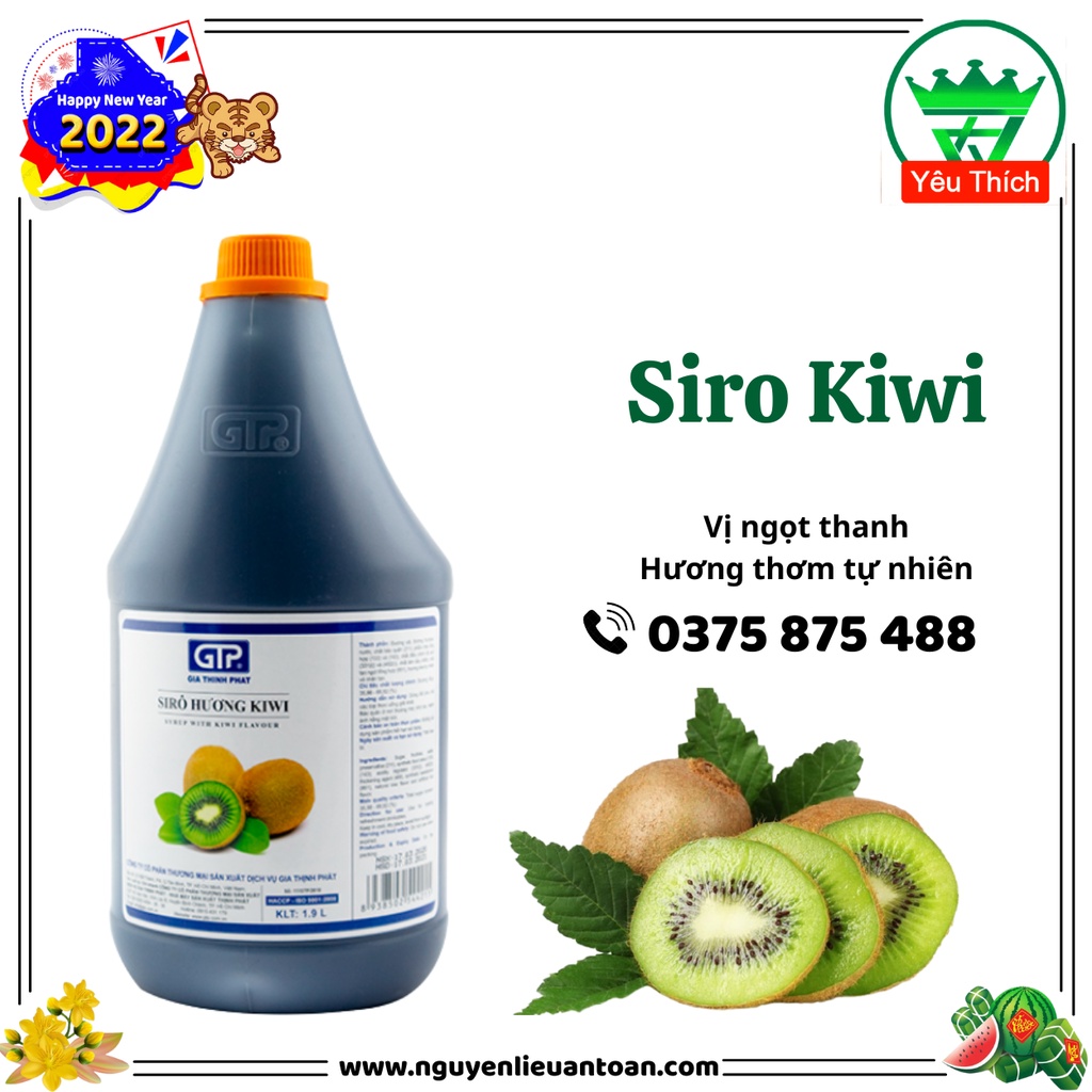 Siro Kiwi GTP 2.5kg Hương Vị Đậm Đà, Vị Ngọt Tự Nhiên