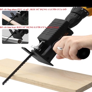  BỘ CHUYỂN ĐỔI TỪ MÁY KHOAN THÀNH MÁY CƯA LỌNG CẦM TAY TẶNG kèm 3 lưỡi cưa. TH847 