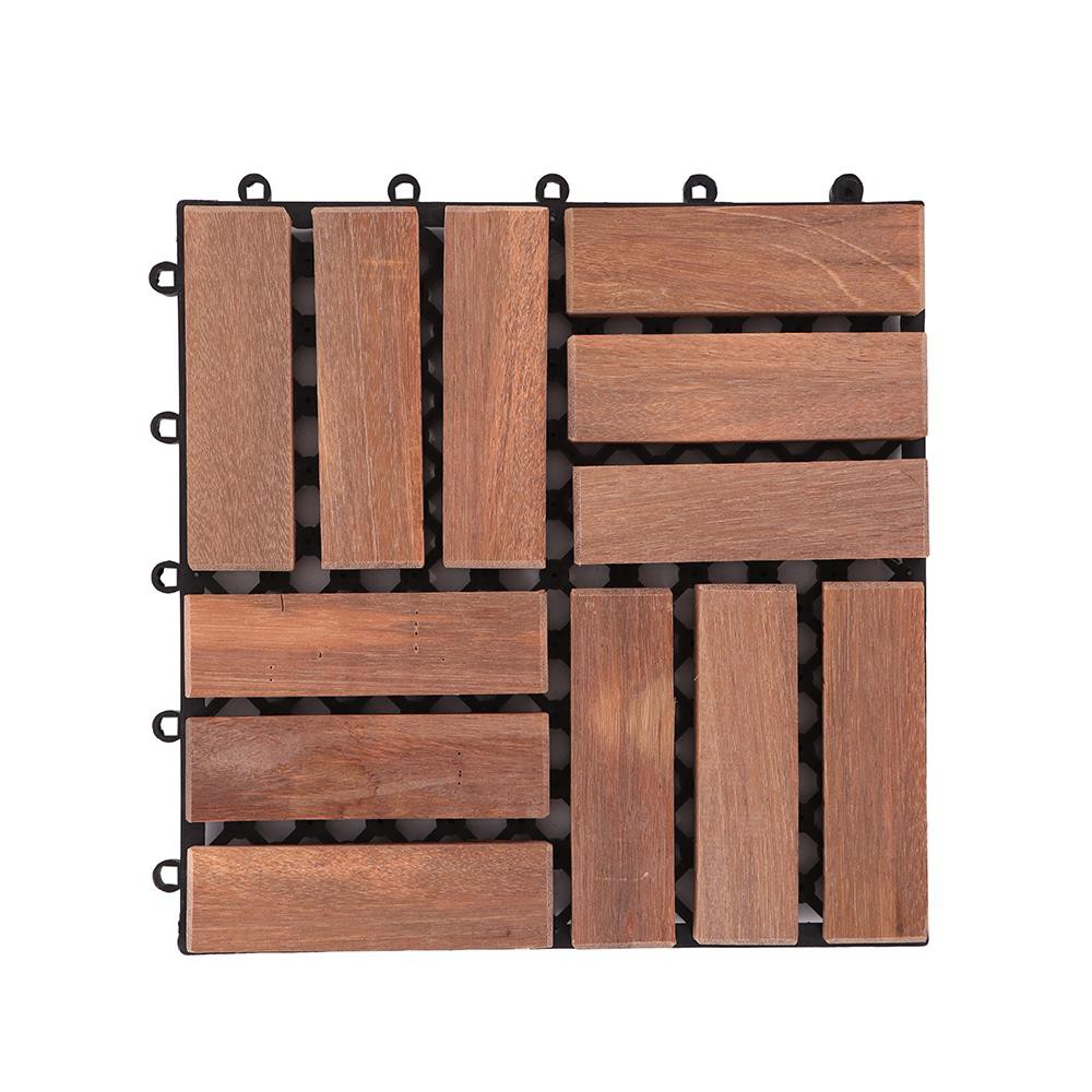 HomeBase SPRING Tấm lót sàn gỗ Spring Thái Lan 12 nan 30x30 cm Red gum