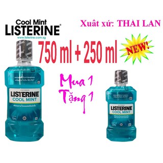 Nước súc miệng Listerine chai 750ml tặng 250ml
